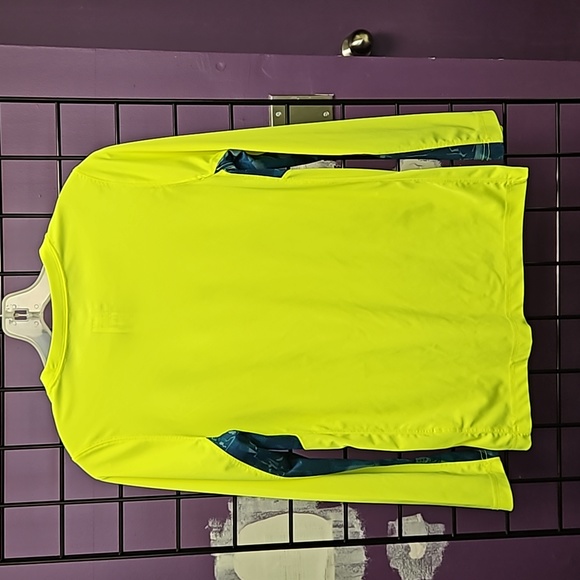 💙 boys long sleeve neon yellow shirt Nike Dri Fit L - Picture 3 of 3
